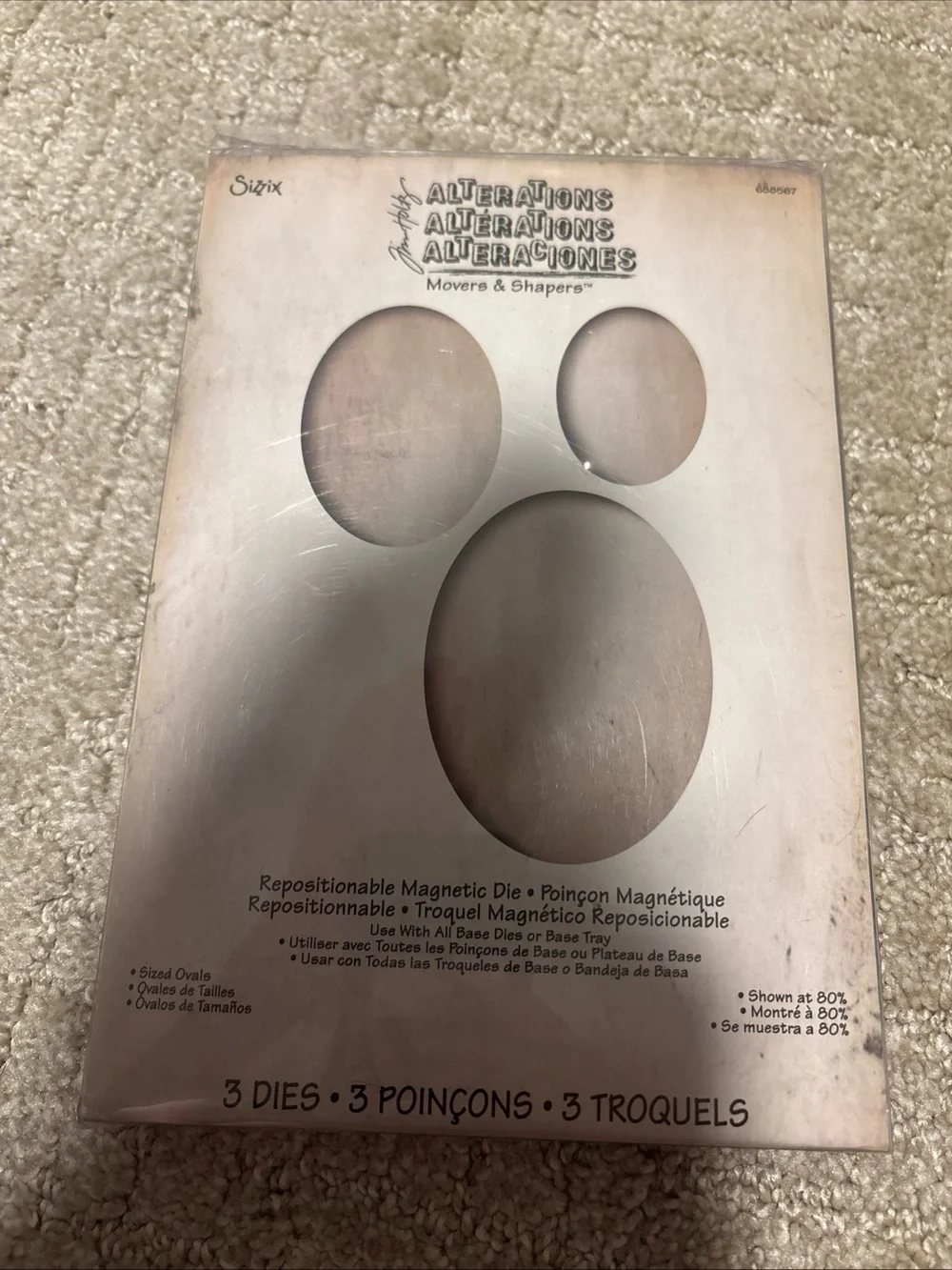Sizzix Tim Holtz Alterations Bigz Movers And Shapers SIZED OVALS #658567